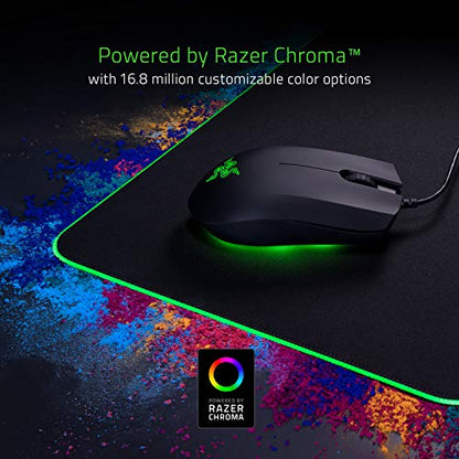 Razer Goliathus Extended Chroma Gaming Mousepad: Customizable Chroma RGB Lighting - Soft, Cloth Material - Balanced Control & Speed - Non-Slip Rubber Base - Classic Black - size: 11.6L x 36.3W inches