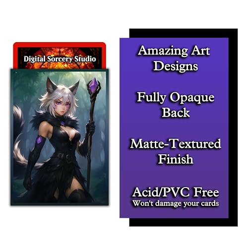 Anime Cat Warlock Card Sleeves 102 Pack – Compatible with MTG & TCGs – Perfect for Y'shtola, Night’s Blessed & Final Fantasy Commander Decks – Premium Card Game Sleeves for Magic - color: Anime Cat Warlock