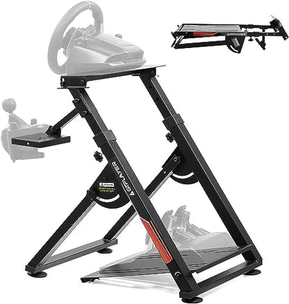 GTPlayer Racing Simulator Racing Wheel Stand Seat Cockpit Steering Racing Simulator Chair Foldable Metal Frame for Living Game Simulator Tilt Adjustable Frame for PS4 Xbox PC Compatible with Logi G25