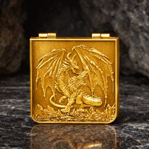 7-in-1 Metal Spinner DND Dice Set subitable for Dungeons & Dragons – Pocket Flip Rotating Dice with D4 D6 D8 D10 D12 D20 D% – Gaming Accessory with Magnetic Iron Box（Gold） - color: Gold