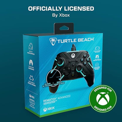 Turtle Beach Rematch Advanced Wired Gaming Controller for Xbox & PC | Xbox Series X|S, Xbox One, PC, 2 Remappable Buttons, Hall-Effect Triggers, Audio Controls, Glows-in-the-Dark, Titan Steel - color: Titan Steel