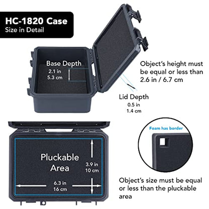 Lykus HC-1820 Mini Hard Case Dry Box with Foam Insert, Interior Size 7.1x4.7x2.7 in, IP66 Splash-Proof, Suitable for Cellphones, Tools, Small Devices and More - style: Int. Size: 7.1x4.7x2.7 in