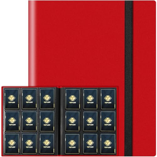 Trading Card Binder 9 Pocket, 360 Pockets Collectible Trading Card Album, Sports Card Binder for Standard Cards, Side Loading Card Folder for MTG Sports Baseball TCG Football Basketball Cards Red - color: Red, size: 360 Pockets