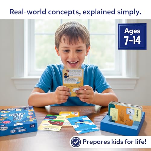 Skillmatics Flashcards for Kids – Learn About Real Things | 70 Cards, Money, Taxes & Practical Life Skills Schools Don't Teach, For Homeschool & Middle School, Gift for Tweens Ages 7–14