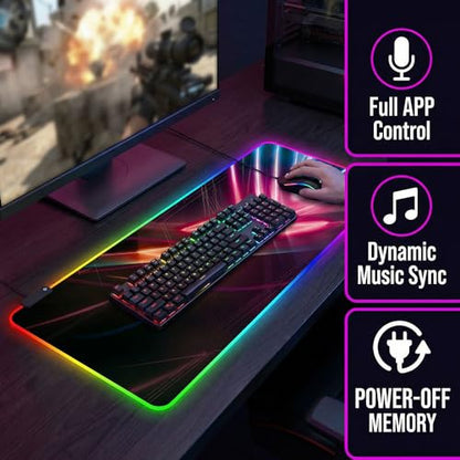 Gaming Led Luminous Mouse Pad, RGB Keyboard Pad, Non-Slip Mouse Pad, Computer Accessories - color: ROG4