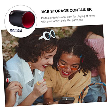 1Set PU Leather Dice Cup with Double Layer Lid Storage for Dice for Club Entertainment Ktv and Game Smooth Texture Noise Reducing Design