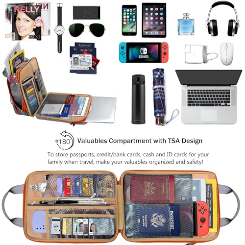 ZINZ Laptop Shoulder Bag 12.3-13 inch Case Sleeve, Expandable Handbag with Valuables Compartment Compatible with MacBook Air/Pro/Neo 13", iPad 12.9"/13"/11", Shockproof,Gray-Orange edge - color: Gray-orange Edge