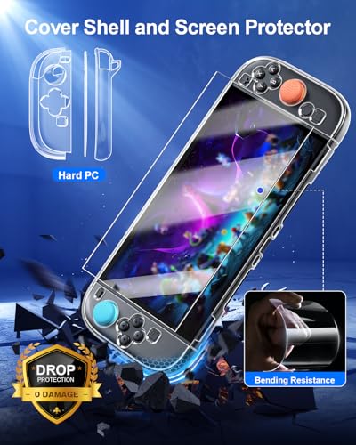 Switch 2 Accessories, Case Bundle for Nintendo Switch 2 2025 | [Charge Inside]FYOUNG 23 IN 1 Kit:Carrying Case,Controller Charger,Protective Shell,Grip for Joycon, Steering Wheel (Purple) - color: Purple
