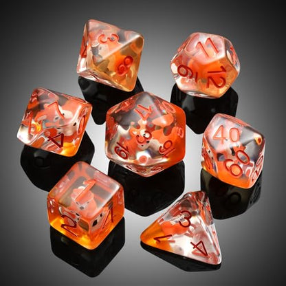 Fox Dice DND, DNDND 7PCS Resin D&D Dice with Velvet Bag for Dungeons and Dragons Role Playing Games and Tabletop Game (Fox) - color: Fox