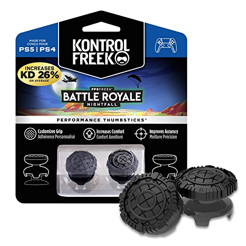 KontrolFreek FPS Freek Battle Royale Nightfall for PlayStation 4 (PS4) and PlayStation 5 (PS5) | Performance Thumbsticks | 2 High-Rise Convex Black - color: Black