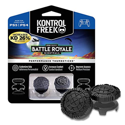 KontrolFreek FPS Freek Battle Royale Nightfall for PlayStation 4 (PS4) and PlayStation 5 (PS5) | Performance Thumbsticks | 2 High-Rise Convex Black - color: Black