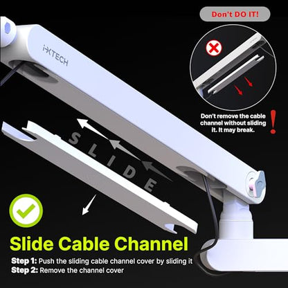 White Microphone Boom Arm Stand Low Profile Boom Arm Adjustable Mic Stand with Built In Cable Management 360° Swivel Mic Arm. - color: 2 LIZARD