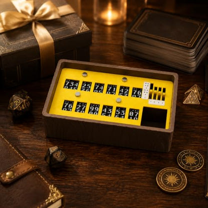 TTRPG Command Tray & Life Tracker | 0-999 Health Counter, 9-Slot Token Organizer, Level 4 Spell Tracker | Authentic Medieval Fantasy Tabletop Gaming Accessory