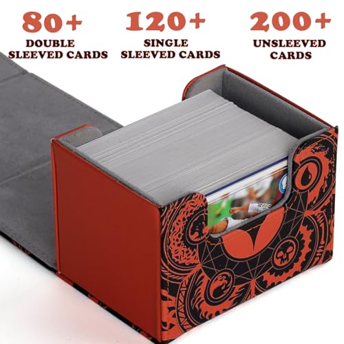 Deck Box for MTG Cards, Trading Commander Deck Case Holds 120+ Sleeved Cards, PU Leather Magnetic Collectible Card Storage Box Fits for TCG Magic Card (6 pack) - color: 6 pack