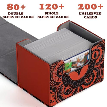 Deck Box for MTG Cards, Trading Commander Deck Case Holds 120+ Sleeved Cards, PU Leather Magnetic Collectible Card Storage Box Fits for TCG Magic Card (6 pack) - color: 6 pack