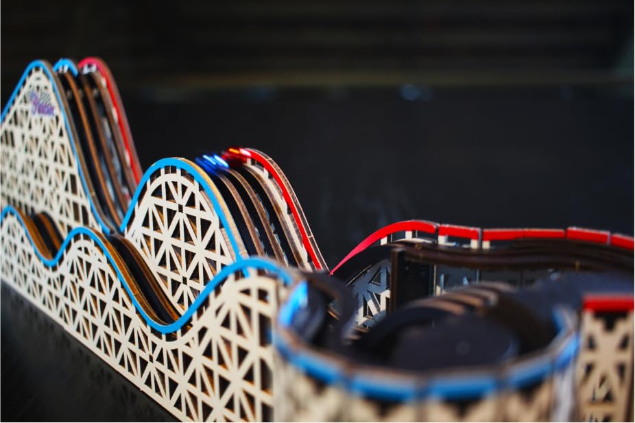 Coasterdynamix 3-D Snap-Together 대리석 롤러코스터 나무 모델 키트 - 성인 및 아동용 대리석 롤링 빌딩 퍼즐 키트, 직소 조립 프로젝트를 위한 장난감 퍼즐 및 미니 공예 장식 모델