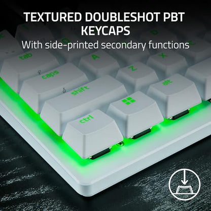 Razer Huntsman V3 Pro Mini 60% Esports Gaming Keyboard, White | Analog Optical Switches, Razer Snap Tap, Rapid Trigger, Adjustable Actuation, Dual-Purpose Mod Keys, Doubleshot PBT Keycaps - color: White, size: Mini 60%, style: 1000 Hz Polling