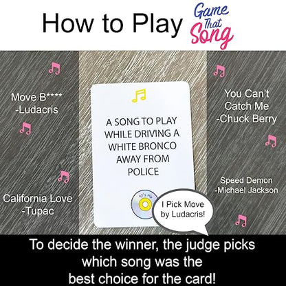 Game That Song 90's Mix Expansion - 50 New Cards - Music Card Game for Family, Adults, and Teens. Hilarious, Addictive, and Competitive Fun for Game Nights! - style: Retro