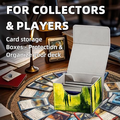 Trading Card Storage Box, Holds 100+ for MTG Cards, PU Leather with Magnetic Closure, Swamp Creature in Yellow Mist Durable Deck Box for Magic the Gathering, Trading Card Games - color: Swamp Creature in Yellow Mist