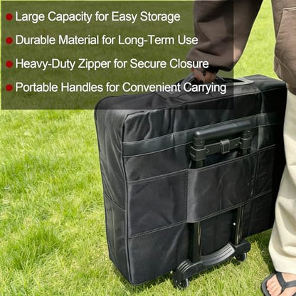 Rolling Carrying Case for Automatic Mahjong Table, Portable Wheeled Storage Bag with Telescoping Handle, Heavy-Duty Protective Travel Bag, Mahjong Table Not Included Black