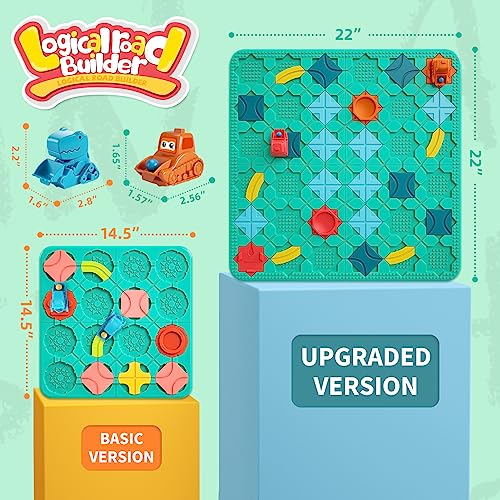 Logical Road Builder Games, STEM Family Board Game, Large Educational Smart Brain Teasers Puzzles Toys, Preschool Learning Early Montessori Birthday Gifts for Kids Boys Girls Age 4-8 Year Old - color: Green