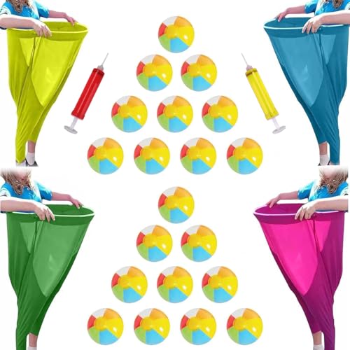 Granny Pants Yard Game with Balls, Giant Pants Catch Game, Outdoor Tossing Party Game for Family Reunion, Birthday, Backyard Fun for Adults & Teens - color: GREEN / YELLOW / BLUE / PINK