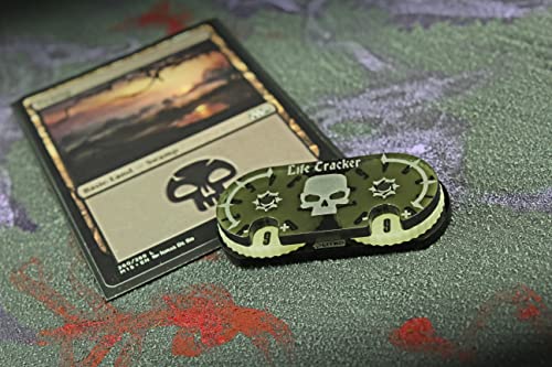 LITKO Life Counter Wheel | Compatible with Magic: The Gathering | Grey | 0–99 dual dial | 25x50mm | Translucent acrylic | Laser-engraved Swamp symbol | Magnetic, pre-assembled | Fits deck boxes - color: Black