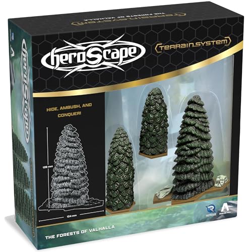 Renegade Game Studios HeroScape Forests of Valhalla - 6 Evergreen Trees | Hex-Based Terrain Expansion for Strategy Miniatures, Strategic Foliage Scenery, Tactical Ambush & Line of Sight Blocking