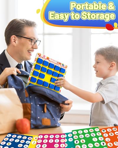 Matching Memory Game for Kids Ages 3-5 4-8, Car Airplane Travel Toys Games Activities for 3-5, Road Trip Essentials for Kids Toddlers, Board Games for Kids 4-6, Birthday Gifts for Kids Boys Girls - style: Memory game-dark blue