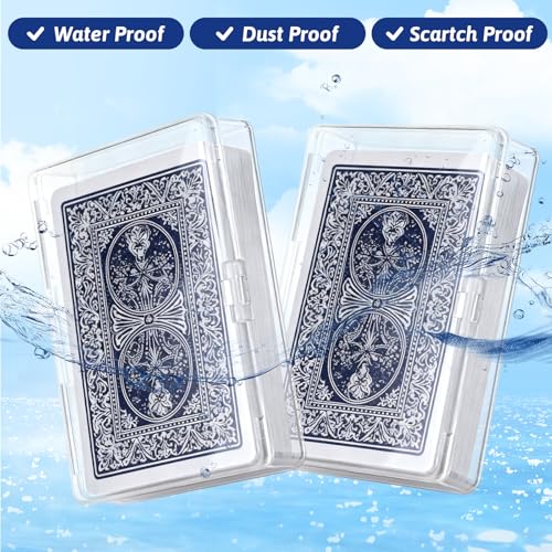 24PCS Playing Card Case, 3.8 x 2.7 x 0.8 Inch Plastic Playing Card Box Clear Card Game Storage Organizer, Empty Standard Size Card Deck Cases, NO Cards