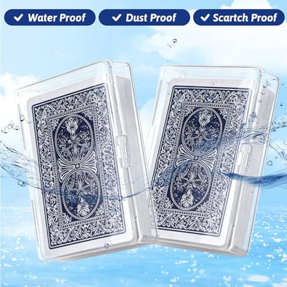 24PCS Playing Card Case, 3.8 x 2.7 x 0.8 Inch Plastic Playing Card Box Clear Card Game Storage Organizer, Empty Standard Size Card Deck Cases, NO Cards