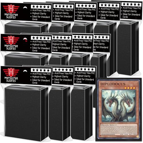 1200 Count Black Matte Card Sleeves for Trading Cards, Standard Size 66x91mm Deck Card Protectors for MTG, TCG, Baseball Cards, Sports Cards and Game Cards - color: 1200 Pcs Black
