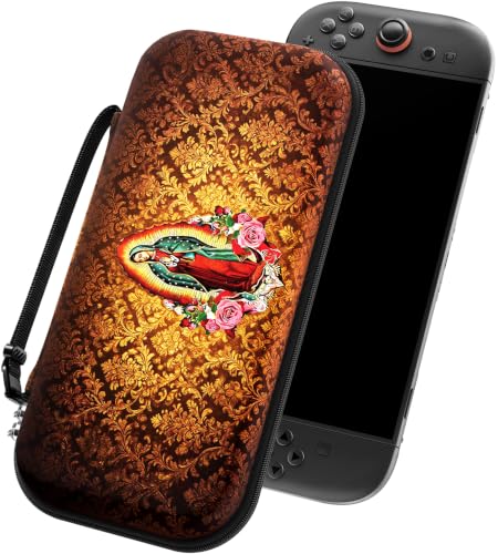 ivoler Carrying Case for Nintendo Switch 2 Model(2025), Portable Hard Shell Pouch Carrying Travel Game Bag for Nintendo Switch 2 Accessories Holds 12 Game Cartridge (Dark Gold Vintage Floral) - color: Dark Gold Vintage Floral, size: 7.9''