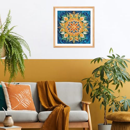 Jigsaw Puzzles for Adults 1000 Pieces, Mandala Flowers | Bohemian Mandala Flower with Symmetrical Petals Pattern, Challenging Floral Puzzle, Square 22.5x22.5 Inches - color: Mandala Flowers