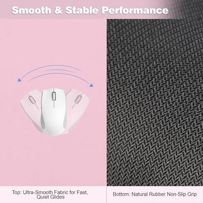 Pink Desk Mat,Large Gaming Mouse Pad 27.5x11.8In(70x30 Pink) | Extended Mouse Pad for Keyboard and Mouse,Non-Slip Rubber Base,Stitched Edges,Smooth Cloth Desk Pad for Gamer/Desktop/Office - color: 70x30 Pinkus