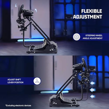 Marada Racing Steering Wheel Stand Adjustable Driving Simulator Cockpit Fit for Thrustmaster T300RS T500RS, for Logitech G929 923 Wheel & Pedals & Handbrake Purchase Separately