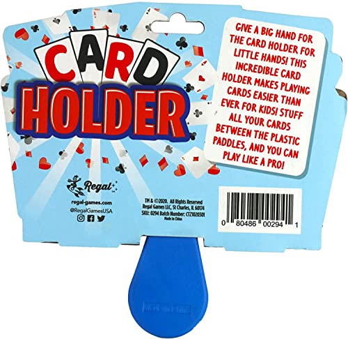 Regal Games 2 Pack Card Holders for Playing Cards - Kids Card Holder with Plastic Paddles - Ideal for Family Fun Game Night and Travel (Ages 3+) - color: 2 Pack