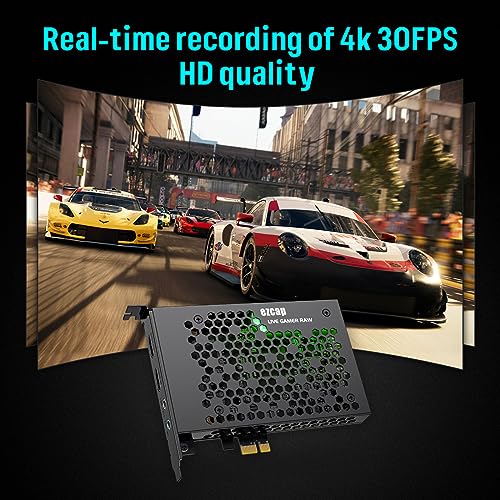 Game Capture Card, HDMI PCI-E 4K 30fps Record | Live Stream from Gaming Systems, Camcorders, DSLRs, Support Zero Delay HDMI Loop-Out