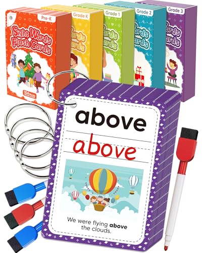 520 Sight Words Flash Cards Kindergarten, 1st 2nd 3rd Grade Reading Books | Learn to Read, Preschool Kindergarten Workbooks, Writing & Spelling Games, Dolch & Fry List, Homeschool Supplies for Kids