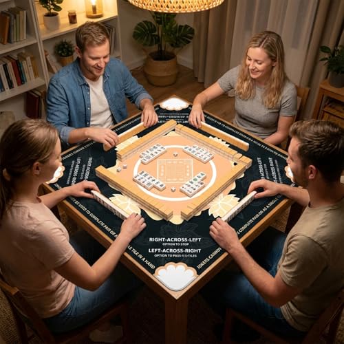 Mahjong Mat for Table,31.5 * 31.5in 3mm，Non-Slip, Silent. | Mahjong Mat with Rules with Storage Bag， Reduction Gaming Mat for Mahjong, Poker, Board Games, Dominoes(Black) - color: Black