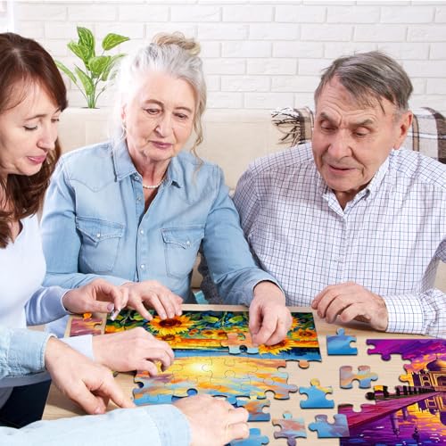 6 Pack 36-Piece Large Jigsaw Puzzles for Seniors Easy Dementia Alzheimer Products Dementia Activities Memory Training Game for Elderly Alzheimer's Patients in Nursing Home Gift (Style 2) - style: Style 2