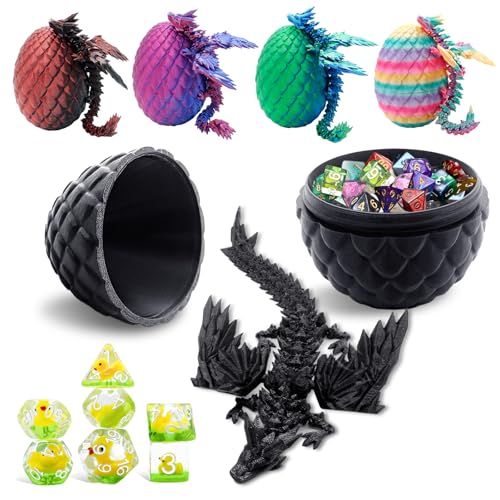 Mystery DND Dice Set, Dragon Egg & Dragon with 7pcs Polyhedral Dice,Over 100 Dice Styles Game Dice Suitable for Dungeons and Dragons,RPG,MTG,Role Playing Table Game - style: Dragon Egg Dice Set A