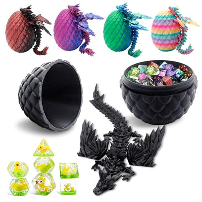 Mystery DND Dice Set, Dragon Egg & Dragon with 7pcs Polyhedral Dice,Over 100 Dice Styles Game Dice Suitable for Dungeons and Dragons,RPG,MTG,Role Playing Table Game - style: Dragon Egg Dice Set A