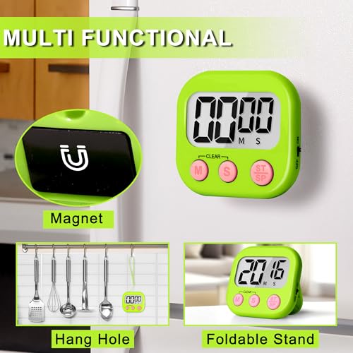 ZILLEEN Classroom Timer for Kids Teachers 2 Pack Digital Timers, Green & Yellow - color: Green & Yellow