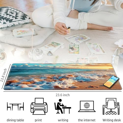 Ocean Scenery Sea Waves for MTG & TCG Playmat Mouse Pad,BFDHGQZC 24" x 14" Game Mat for MTG/RPG/CCG Trading Card Game Playmats Table Mat Perfect for Card Games Video Games Computer Office - color: Ocean Scenery Sea Waves