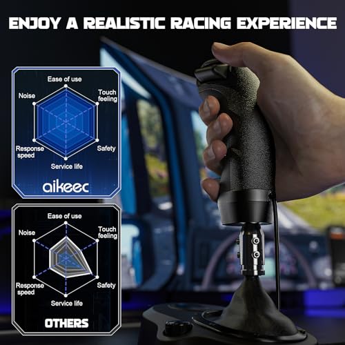 aikeec USB American Truck Simulator Shifter, Gearshift Knob Fit for ATS & ETS2 Games, PC Sim Racing Shifter Compatible with Logitech G25 G27 G29 G920 Thrustmaster TH8A Fanatec Version 2 - size: Truck Sim USB Shifter Version 2