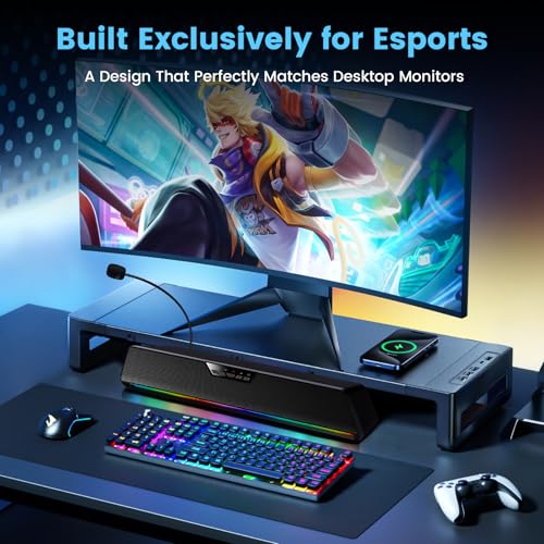 Computer Sound Bar Speaker Sound Bar for Smart TV-5.1, Bluetooth Speaker USB Plug & Play RGB Sound Bar Speaker Gaming Speakersr Desktop Speaker,PCspeaker,Laptopspeaker,Tablet Speaker