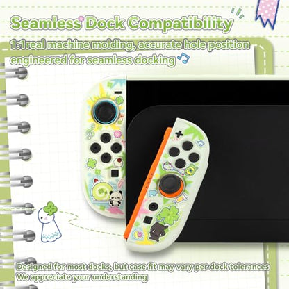 GeekShare Slim Protective Case Compatible with Switch 2 (2025), Anti-Scratche and Shock-Absorption Dockable Hard Shell for Switch 2 Game Console - Lucky Clover Memo - color: Lucky Clover Memo