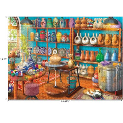 RoseArt - Hobby Haven - Pottery Studio - 1000 Piece Jigsaw Puzzle for Adults - style: Pottery Studio