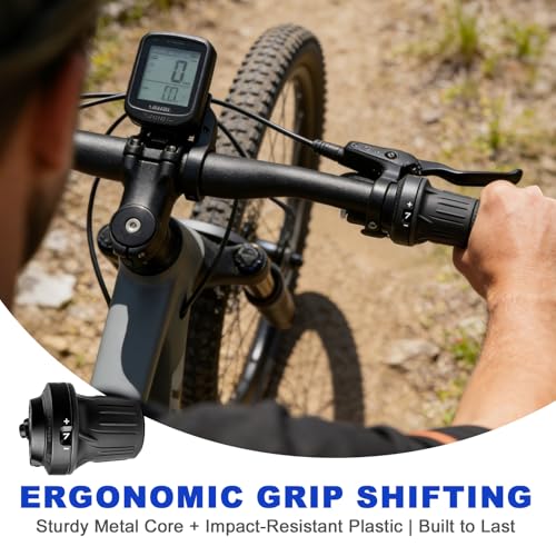 7 Speed Bike Shifter, SL-RV100-7 Speed Shifter Lever Bicycle Twist Grip Thumb Gear Shifter for MTB Folding Mountain Bike - size: RV100-7R